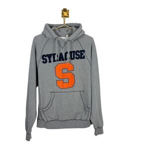 Syracuse Gray Hoodie Sweatshirt Blue 84 Embroidered Orange S Spell Out Sz M